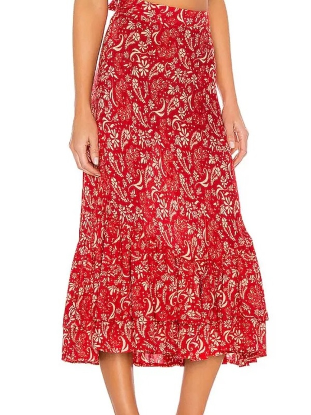 NWOT Coolchange Florence Meadow Skirt in Red Womens Size Small